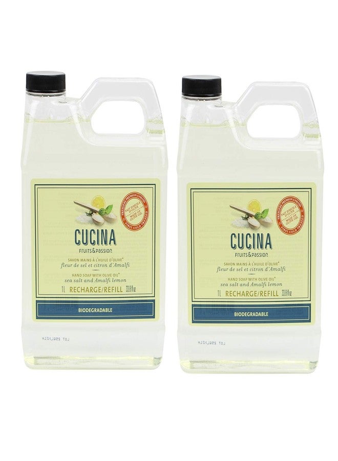 Cucina Fruits & Passion Sea Salt and Amalfi Biodegradable Liquid Hand Soap Refill 33.8 Ounces - 2 Pack - Image 1