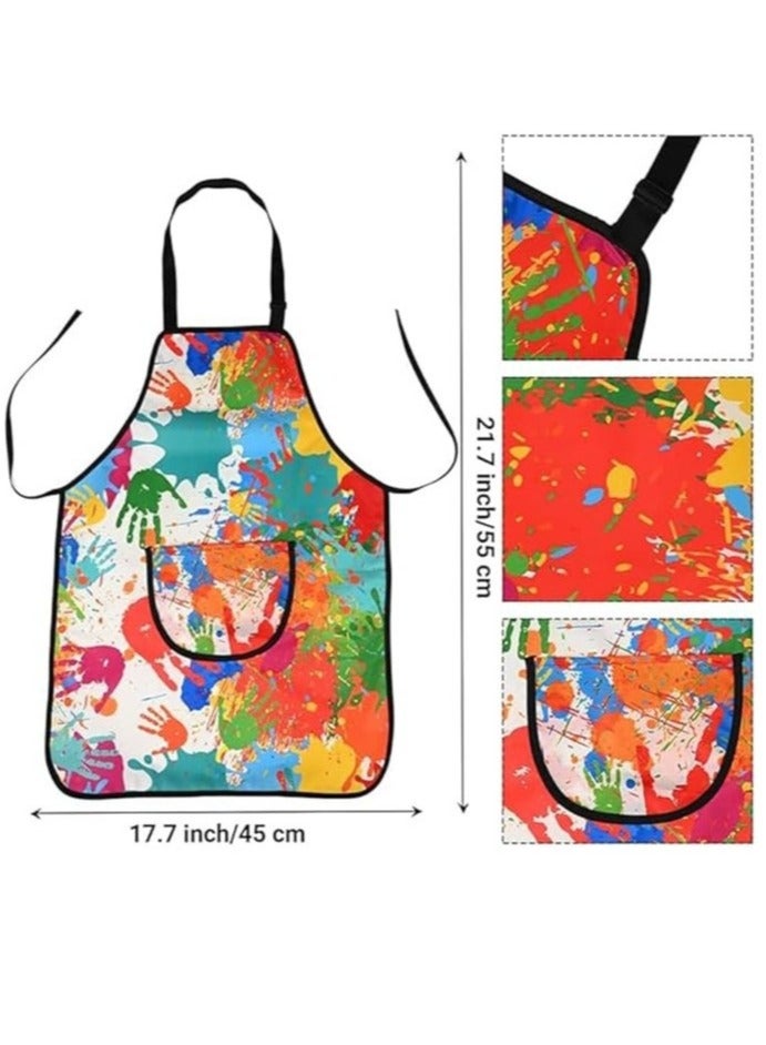 OMEVE Kids Artist Costume Accessories Set Painter Dress-Up with Beret Hat,Water Proof Apron with Front Pocket for Toddler Painting Baking Artist,Washable Foldable Lightweight for Age 4-8 Years - Image 3