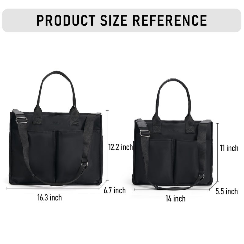 Chinllo Nylon Tote Bags for Women, Large Pockets Handbags Compartments Crossbody Bags Work Laptop Purse for Travel, Beach - Image 2