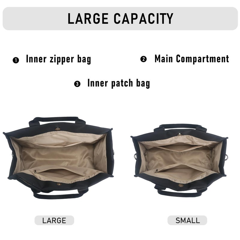 Chinllo Nylon Tote Bags for Women, Large Pockets Handbags Compartments Crossbody Bags Work Laptop Purse for Travel, Beach - Image 5