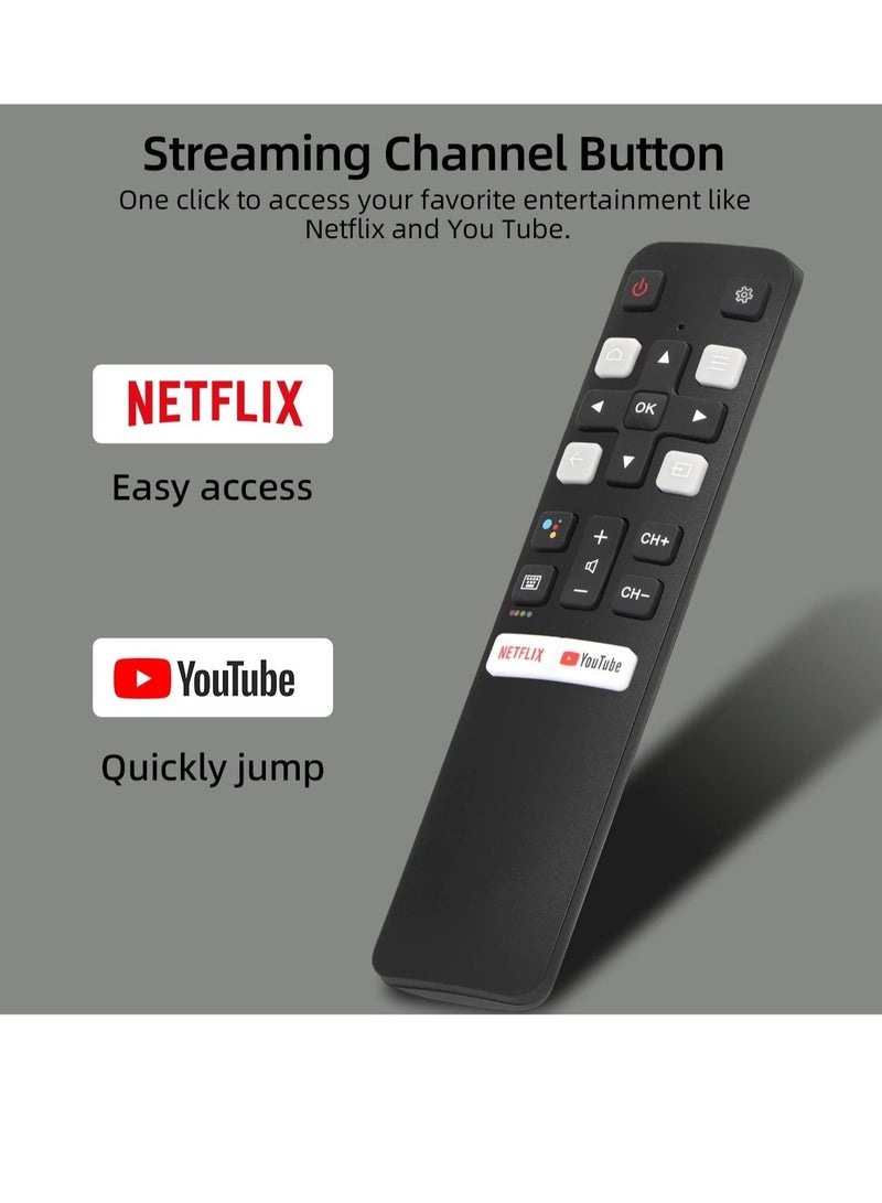 Universal Voice Remote Control for TCL-Android-TV-Remote, RC802V for TCL Smart TVs with Google Voice Function