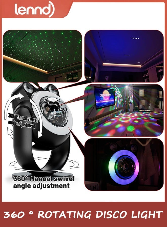 LENND Party Lights DJ Disco Light Disco Ball Lights with Star Projector Sound Activated Strobe for Parties, Bar, Birthday, Wedding, DJ, Pub, Holiday, Event Live Show, Christmas, Living Room, Decorations - Image 2