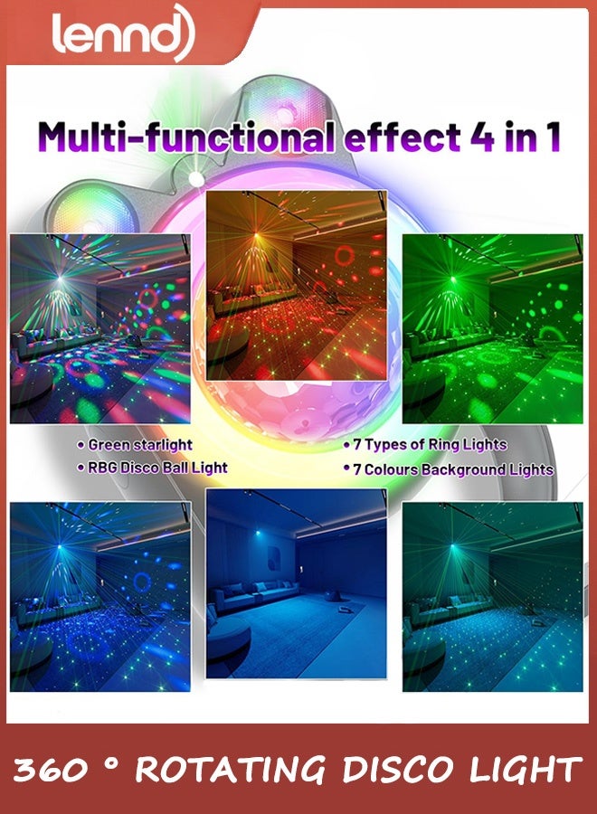 LENND Party Lights DJ Disco Light Disco Ball Lights with Star Projector Sound Activated Strobe for Parties, Bar, Birthday, Wedding, DJ, Pub, Holiday, Event Live Show, Christmas, Living Room, Decorations - Image 3