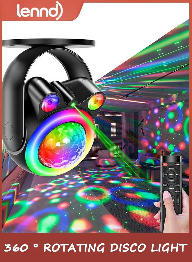 LENND Party Lights DJ Disco Light Disco Ball Lights with Star Projector Sound Activated Strobe for Parties, Bar, Birthday, Wedding, DJ, Pub, Holiday, Event Live Show, Christmas, Living Room, Decorations - Image 1