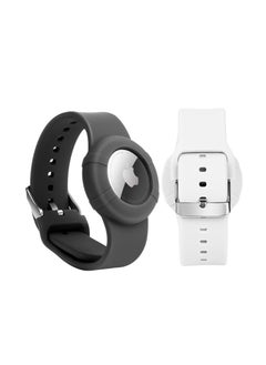 2 Pcs Airtag Wristbands for Kids Soft Silicone Bracelet Lightweight Waterproof Band Compatible with Apple Watch Children and Toddler