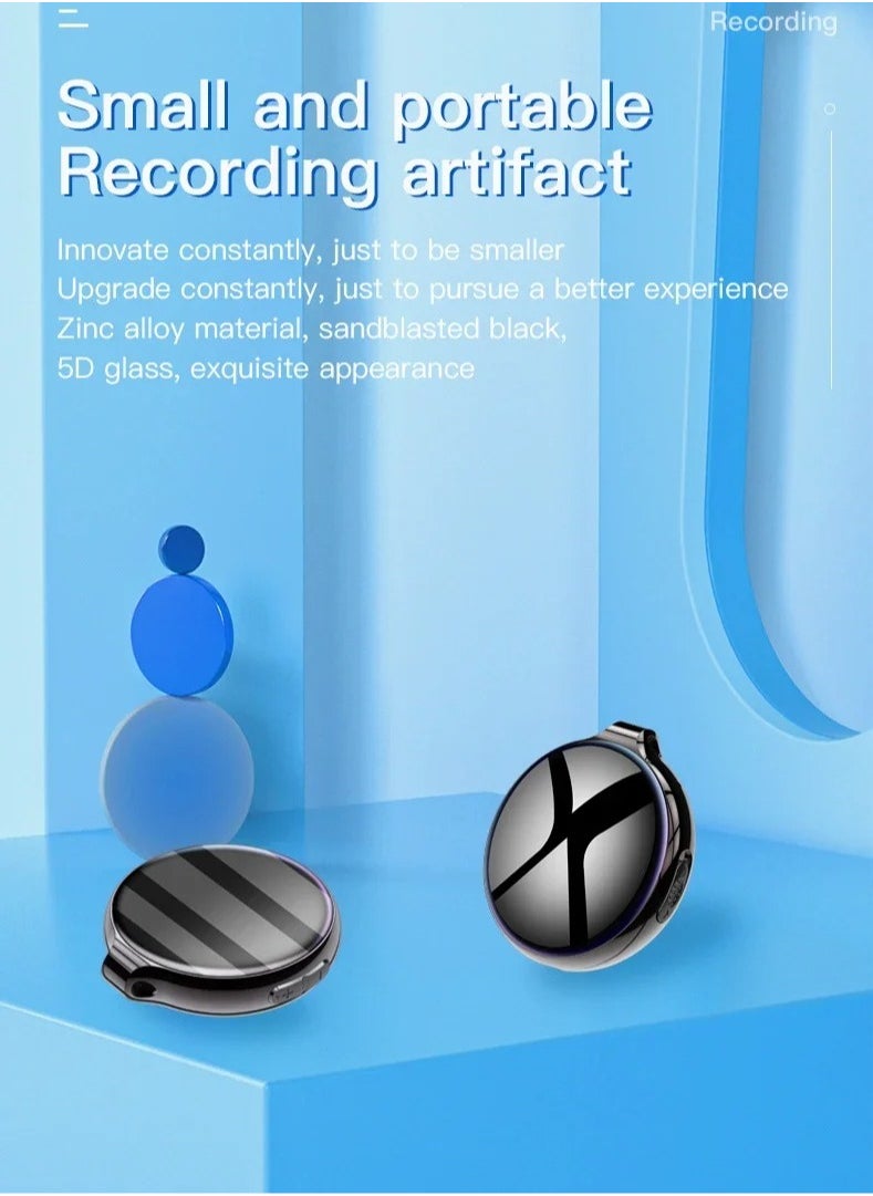 AROAQ Digital Voice Recorder, Small Portable Pendant Mini Voice Recorder, Noise Reduction Rechargeable Sound Recorder, High Quality Sound Dictaphone With Automatic Save Function, (1pc, 32GB Black)  - Image 4