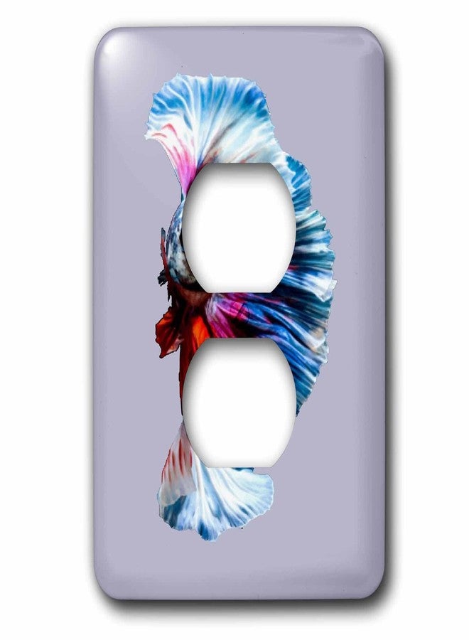 3dRose Magnificent Betta Splendens Aquarium Fish 2 plug outlet cover