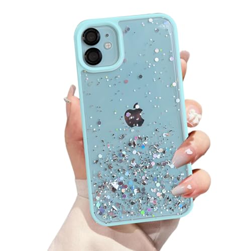 VONZEE® Case Compatible with iPhone 11 (6.1 inch), Non Moving Glitter Cover for Girls & Women Soft TPU Shockproof Anti Scratch Drop Protection Cover (Mint Green) - Image 1