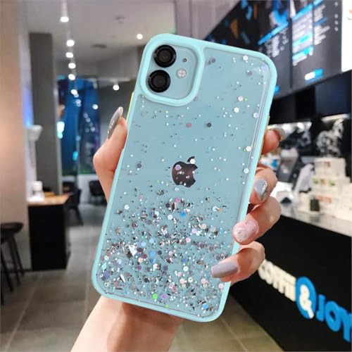 VONZEE® Case Compatible with iPhone 11 (6.1 inch), Non Moving Glitter Cover for Girls & Women Soft TPU Shockproof Anti Scratch Drop Protection Cover (Mint Green) - Image 3