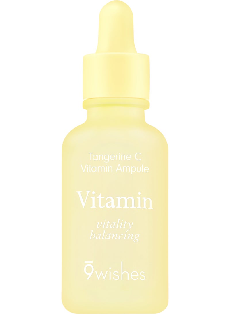 9Wishes Tangerine C Vitamin Ampule – Brightening Face Serum for Radiant, Balanced Skin – Vitamin C & Tangerine Extract – Vitality Boosting K-Beauty Skincare – 30ml