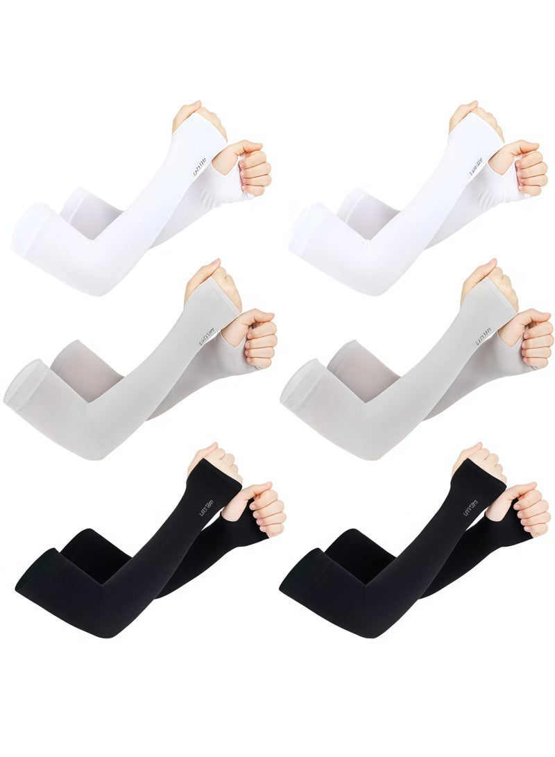 Lets slim UV Sun Protection Arm Sleeves, UPF 50 Sports Cooling Arm Compression Sleeves for Men Women Teenager，6pairs - Image 1