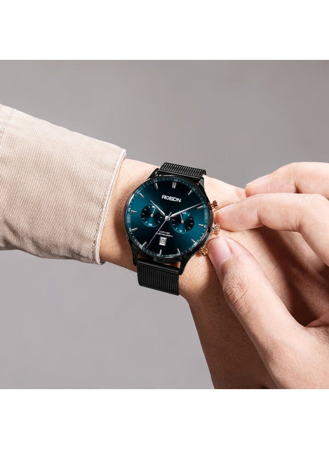 Rosdn Men's Watch 2025 New Quartz Multifunction Student Men's Watch Single Calendar - Image 2