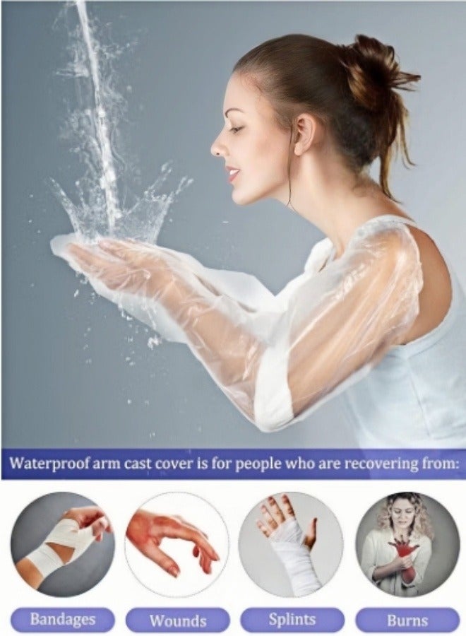 كيفن 50 عبوة قفاز طويل الذراعين مقاوم للماء يمكن التخلص منه, مع سوار مطاطي, قفازات التنظيف المنزلية سميكة, لغسل الأطباق في المطبخ، ومناولة الطعام، وقفازات غسل الخضراوات - Image 5