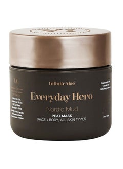 InfiniteAloe Nordic Mud Face Mask Skin Care Treatment. Peat + Charcoal Face Mask For Face + Body Suitable For All Skin Types 4 Oz. A Part Of The Everyday Hero Line Of Products By Ia  - Image 1