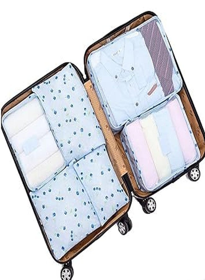 Keetly Travel Storage Cubes || Printed Clothes Packing Cubes || Space Savers Bags || Cosmetics Underwear Socks Shoes || Polyester Organizer Pouch pack of 6 - Image 4