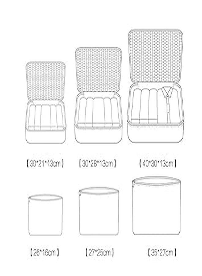 Keetly Travel Storage Cubes || Printed Clothes Packing Cubes || Space Savers Bags || Cosmetics Underwear Socks Shoes || Polyester Organizer Pouch pack of 6 - Image 2