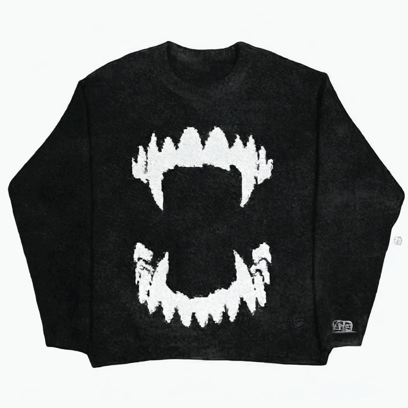 Oversized Round Neck Pullover Sweater, Casual Knit Top for Women - Image 2