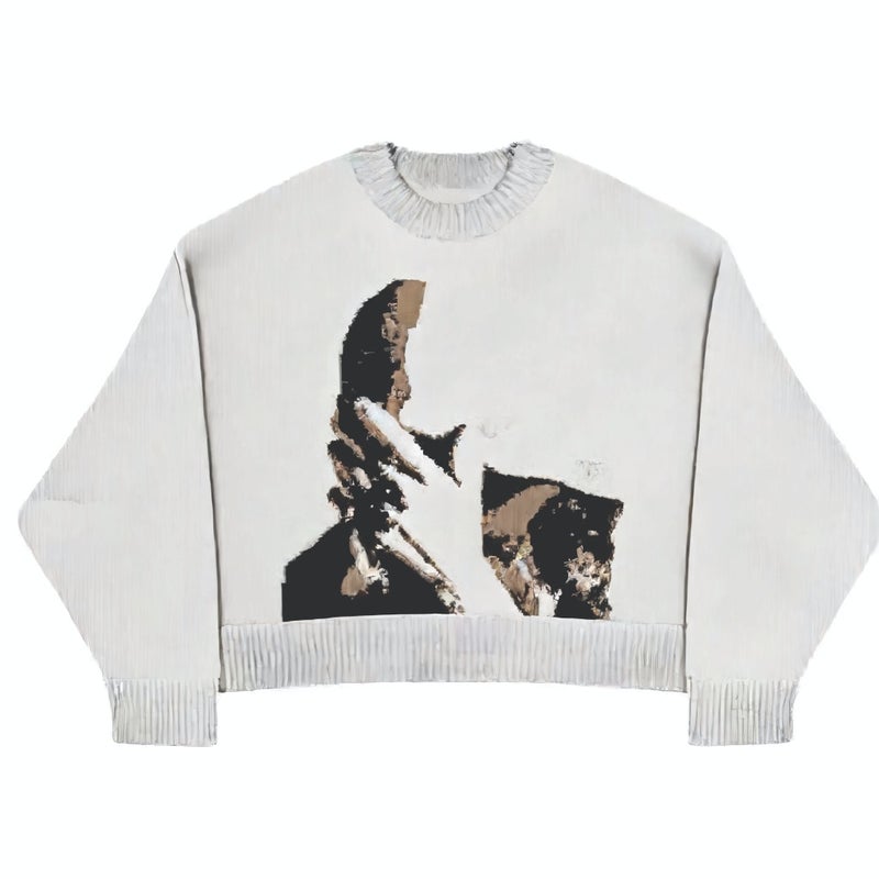 Oversized Round Neck Pullover Sweater, Casual Knit Top for Women - Image 5
