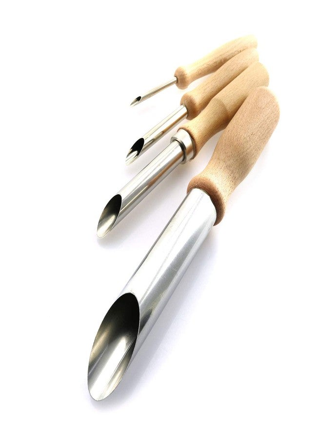 Tegg Round Hole Cutter 4 PCS Stainless Steel and Wood Circle Shaping Hole Cutters for Pottery Clay Sculpture - Image 2