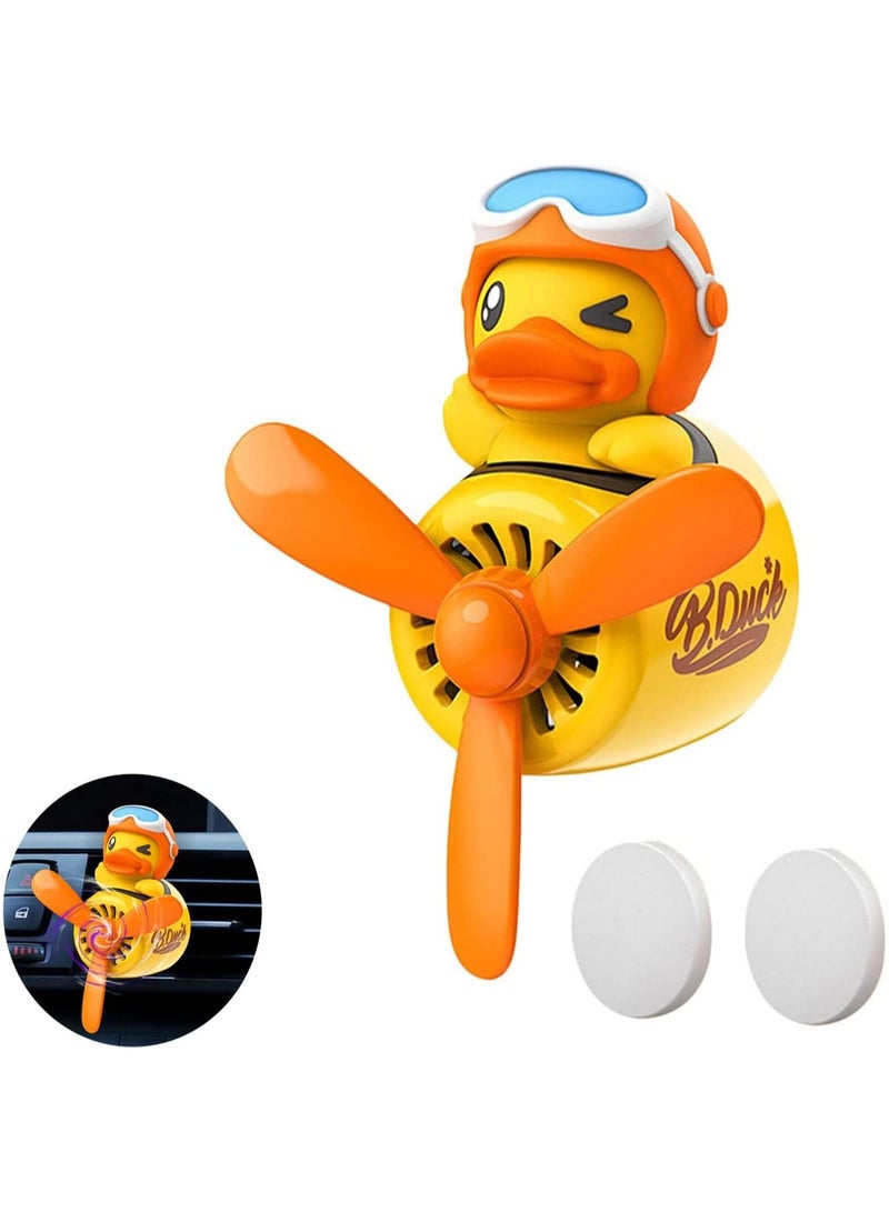 Loquat Car Air Fresheners Cartoon Yellow Duck Pilot Automotive Air Outlet Fan Creative Car Perfume Decoration (Yellow Duck) - Image 1