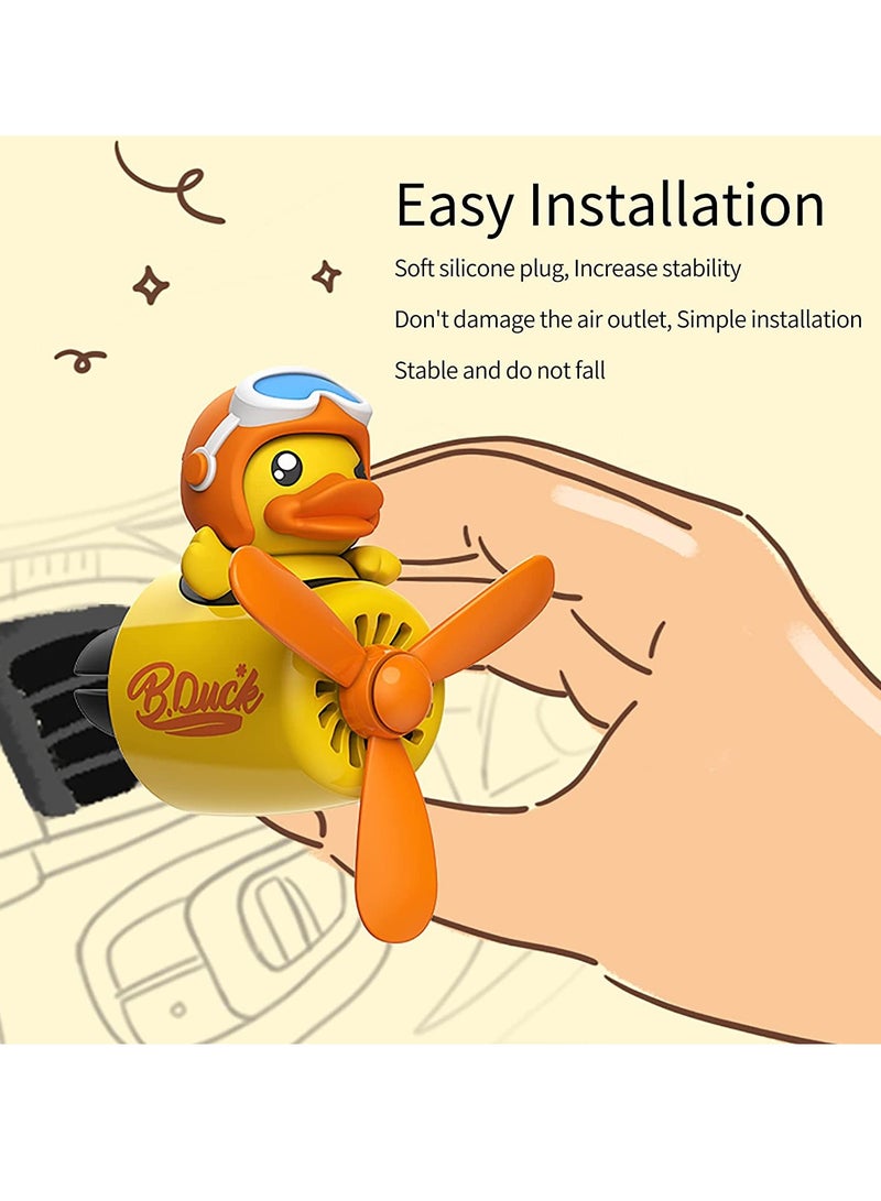 Loquat Car Air Fresheners Cartoon Yellow Duck Pilot Automotive Air Outlet Fan Creative Car Perfume Decoration (Yellow Duck) - Image 3