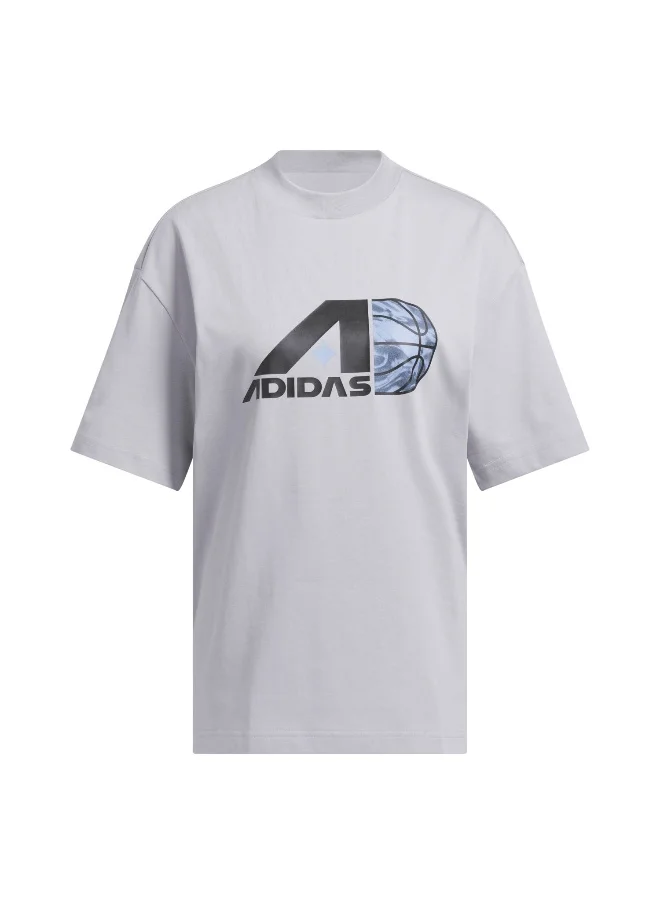 Adidas adidas Slct Gfx Tee Grey Basketball Other Shirts 2XS