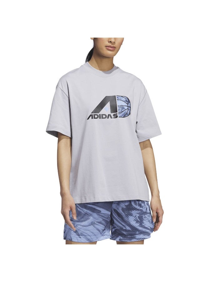 اديداس تيشيرت جرافيك رمادي لكرة السلة - Image 4