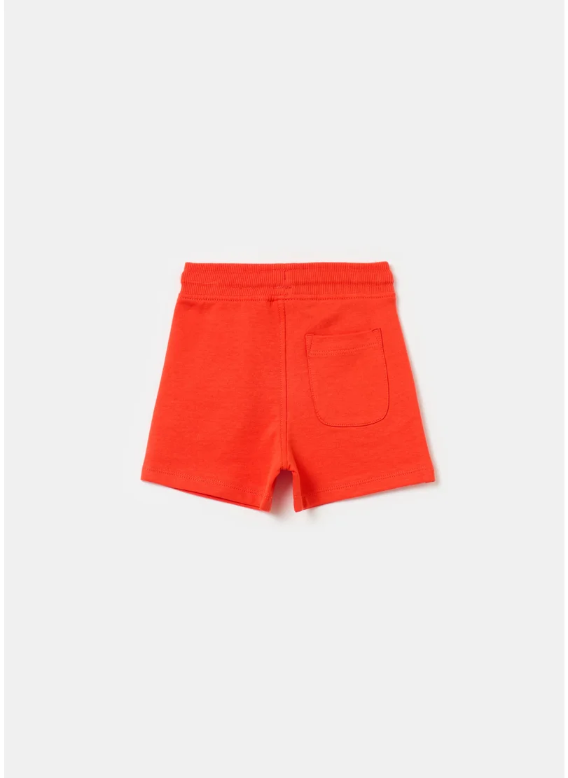 Ovs Cotton Shorts With Drawstring