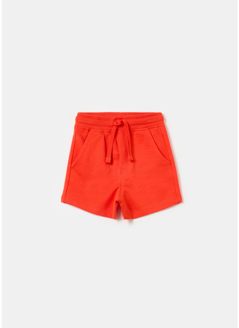 Ovs Cotton Shorts With Drawstring