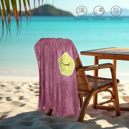 HOUSSE Wearable Microfiber Spa Bath Towel with Star Pocket for Girls & Women | Soft, Cozy Wrap with Snap Closure |Women’s Day Gift | 110 x 140 cm (Wine_Yellow) - Image 4