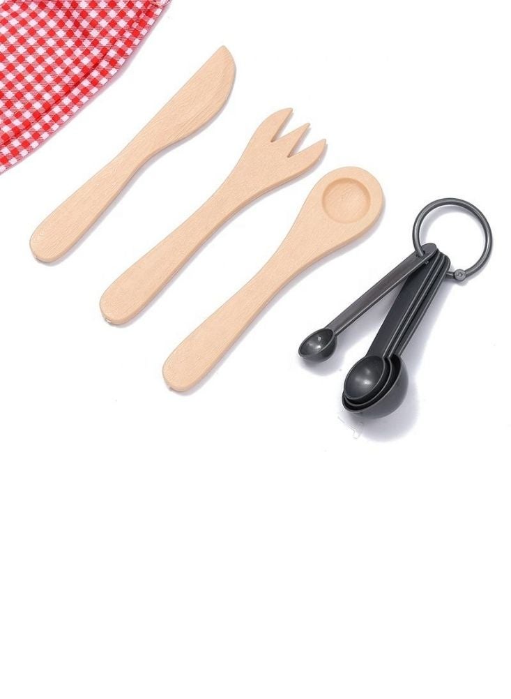 Premium Kids Chef Costume Set in White & Red – Pretend Play Cooking Outfit with Hat, Apron & Accessories for Children - Image 2