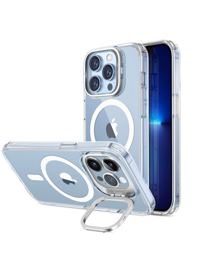اي اس ار جراب ESR لهاتف iPhone 13 Pro Max، متوافق مع MagSafe، حامل حلقي للكاميرا قابل للتعديل، ظهر مقاوم للخدش، حماية من الدرجة العسكرية، TPU، غطاء خلفي مغناطيسي كلاسيكي مع مسند، شفاف  - Image 1