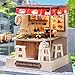CUTEROOM Miniature House Kit CUTEROOM Tiny House Kit Wooden Dollhouse Kit Mini House Making Kit with Dust Cover DIY Sushi Dollhouse Kit Birthday Gift Food House - Image 3