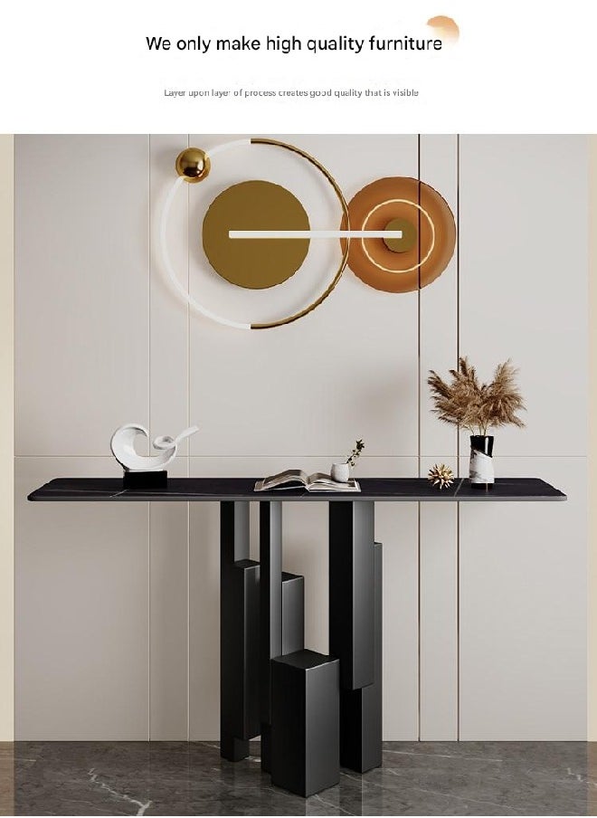 Raffine Elegant Iron Console Table Featuring a Durable Rock Plate Tabletop and Solid Metal Legs – Perfect for Entryways or Living Spaces, Measuring 120 × 35 × 80 cm  - Image 5
