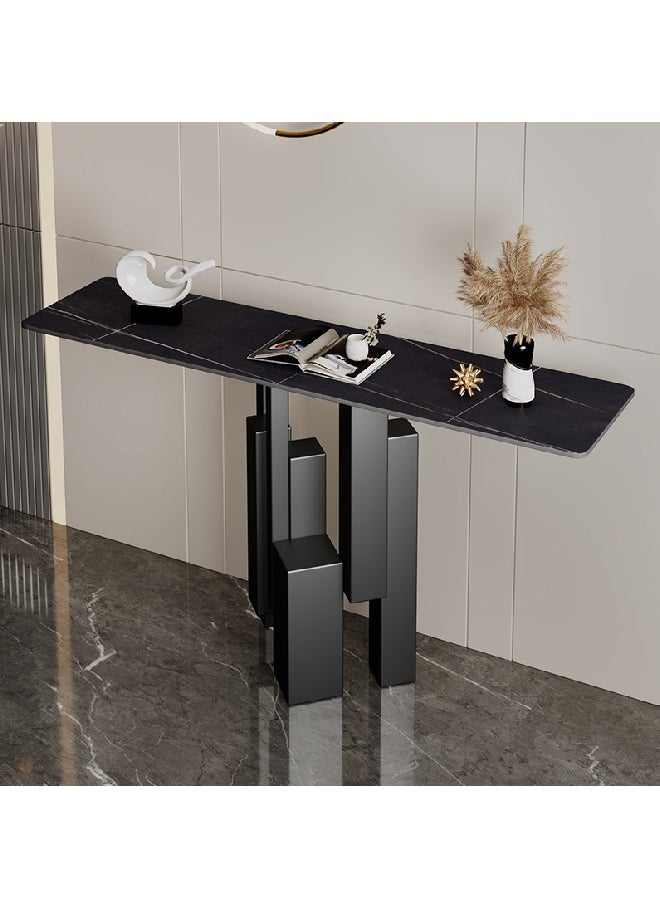 Raffine Elegant Iron Console Table Featuring a Durable Rock Plate Tabletop and Solid Metal Legs – Perfect for Entryways or Living Spaces, Measuring 120 × 35 × 80 cm  - Image 2