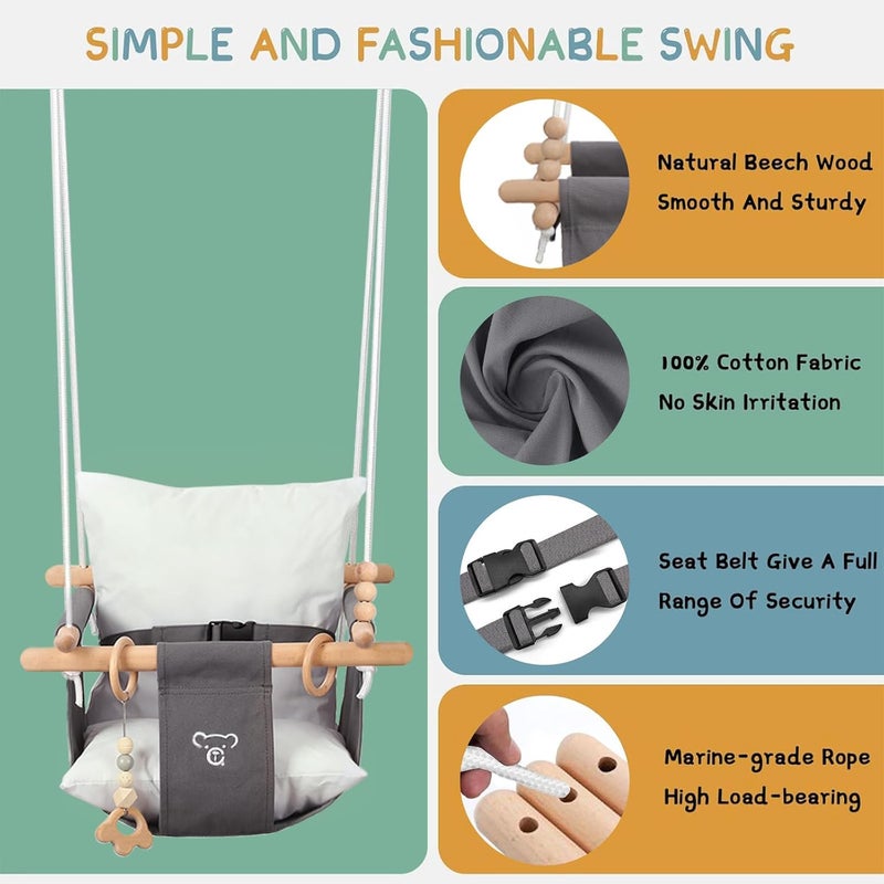 RAGOZONERY 2 in 1 Baby Jumper with Toddler Swing, Baby Jumpers and Bouncers, Indoor Outdoor Toddler Swing Set - Image 3