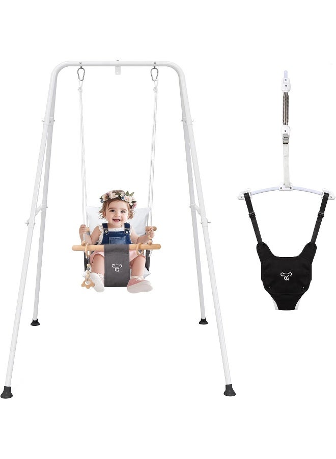 RAGOZONERY 2 in 1 Baby Jumper with Toddler Swing, Baby Jumpers and Bouncers, Indoor Outdoor Toddler Swing Set - Image 1