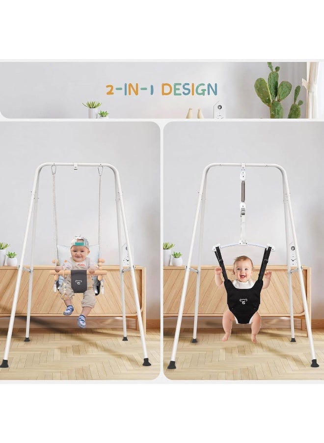 RAGOZONERY 2 in 1 Baby Jumper with Toddler Swing, Baby Jumpers and Bouncers, Indoor Outdoor Toddler Swing Set - Image 2