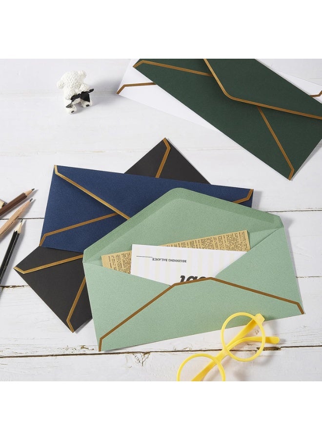 50 Pack #10 Business Envelopes with Gold Border, Self Seal Standard Envelopes with Gold Stickers for Office, Checks, Letter Mailing, Invoices, 4 1/8 x 9 1/2 Inches (Sage Green) - Image 5