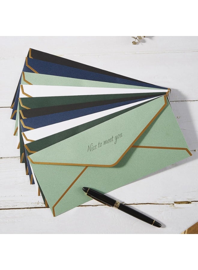 50 Pack #10 Business Envelopes with Gold Border, Self Seal Standard Envelopes with Gold Stickers for Office, Checks, Letter Mailing, Invoices, 4 1/8 x 9 1/2 Inches (Sage Green) - Image 4