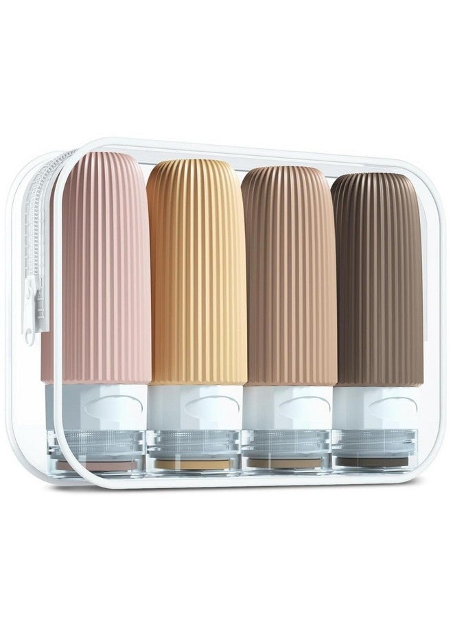 Pixelera 90 ml silicone travel bottle 4 pcs For Toiletries Shampoo Bottle Set Travel Essentials for Lotion Soap Liquid Shampoo Small Bottles Refillable Leakproof Bottles for Lotion with Storage Pouch - Image 3
