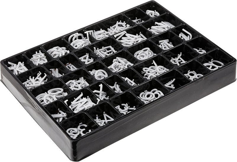 Quartet شخصيات كوارتيت لوحات الحروف المصنوعة من اللباد، 1 بوصة، هيلفيتيكا، أبيض، 300 حرف، رقم ورموز (4423) - Image 2