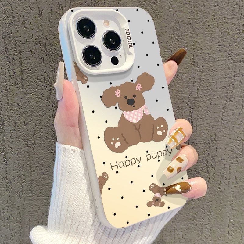 جراب هاتف آيفون 14 برو من آبل بتصميم دب منقط - جراب واقٍ مقاوم للصدمات - Image 2
