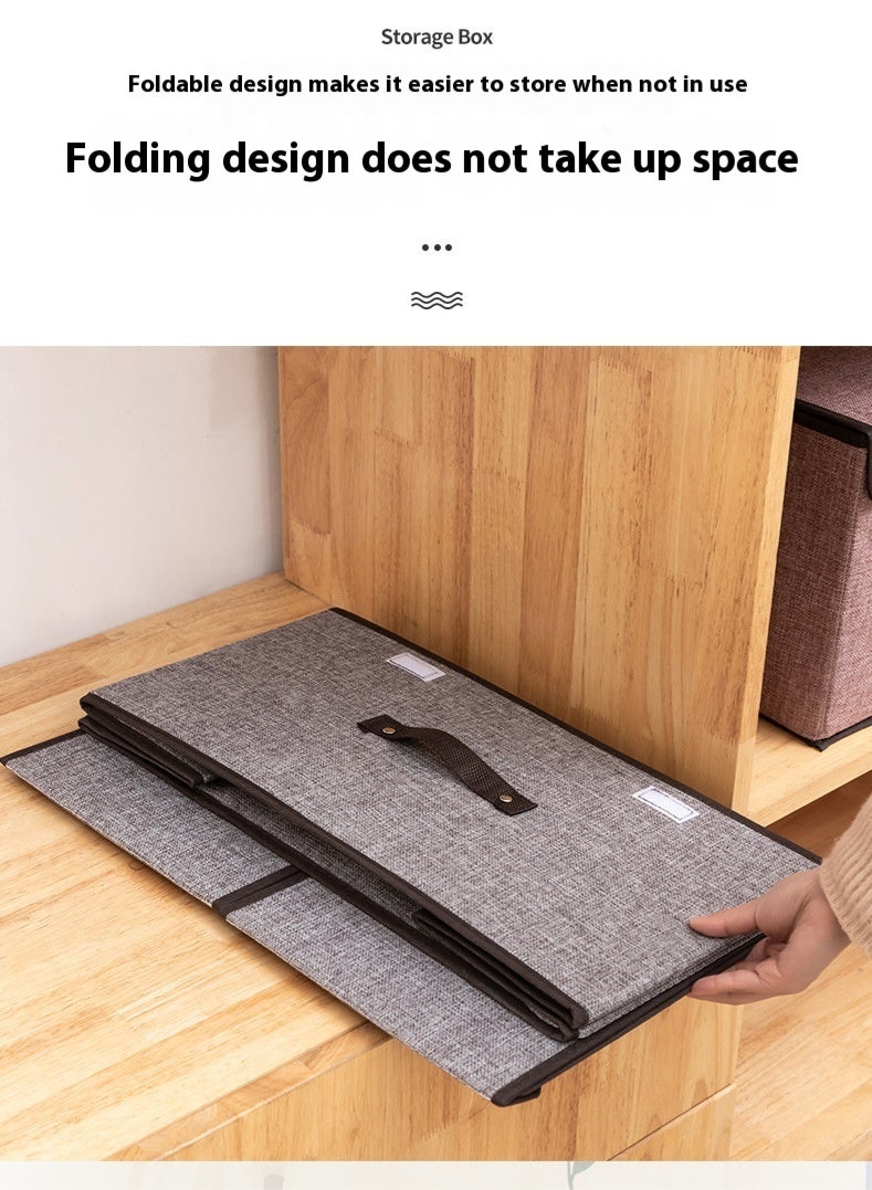 Buy one get one free foldable storage box with lid, 2-piece set, large size: 50x30x25 cm, small size: 36x25x16 cm. Storage box with handles, made of durable cardboard, can be used to store shoes, books, clothes, and bedding. - Image 5