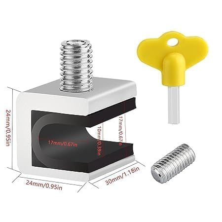 Ncry Window Locks Sliding Security Windows Locks with Key Window Security Bars for VerticalHorizontal Slide DoorAdjustable Security Locks for Child Home Bedroom and Office 6 PCS Lock - Image 3