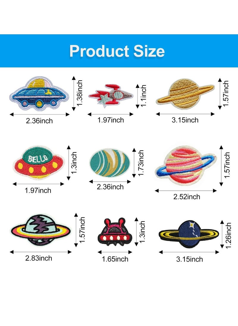 Embroidery Patches Outer Space Planet Universe Theme Pattern DIY Iron on Sewing Patch Patch Set Cloth Patch Clothing Accessories Suitable for Backpacks Clothing Jackets Hats Jeans Etc (26 Pcs)