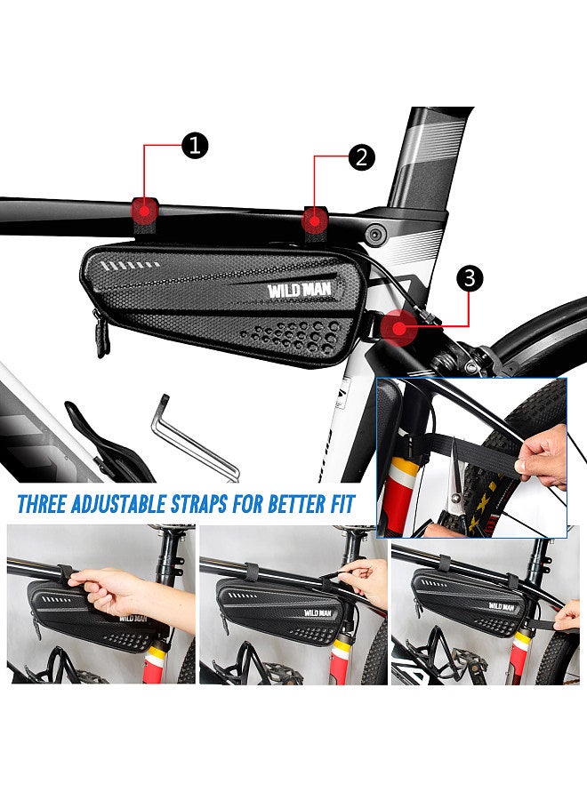 WILD MAN Bicycle Top Tube Bag Waterproof Hard Shell Bicycle Frame Bag Road Mountain Bike Storage Case Cycling Pouch Bicycle Accessories - Image 2