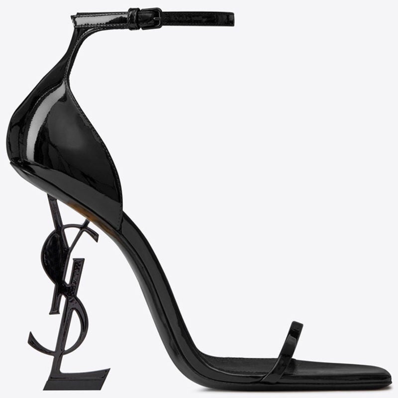 Fashion Sandals Women'S 2023 New Arrival Shaped Heel With Letters Fashion Black Socialite French Y Super High Heels - Image 2