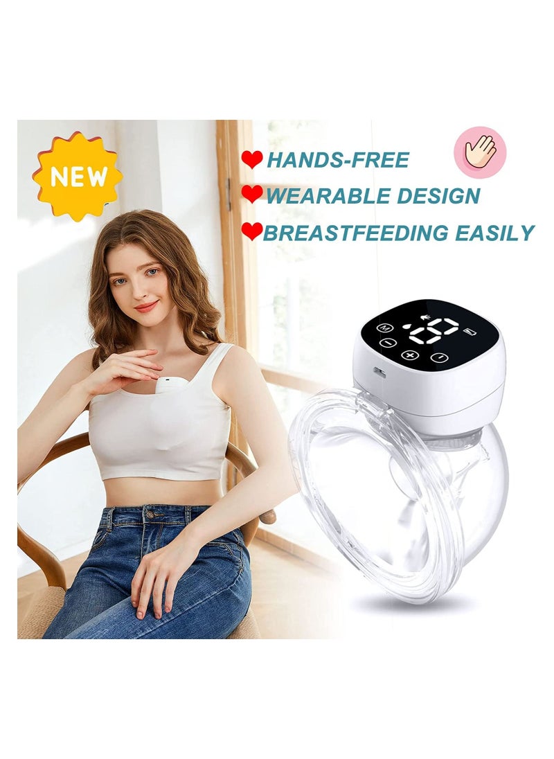 Gonice - Hands-Free Breast Pump, (3 Modes & 9 Levels), Portable Electric Breast Pump, Portable Cordless Breast Pump, Silent, Painless, LCD Display, Breast Pump in Bra (24mm Flange) - Image 1