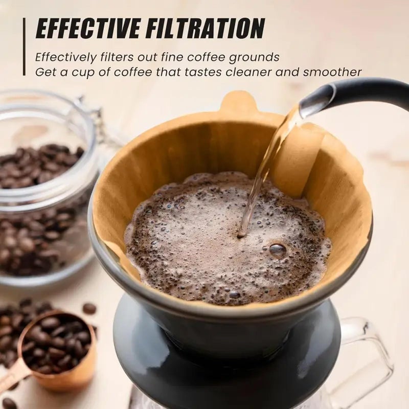 DechoPak Coffee Filters #2  200 Pcs V60 Coffee Filters  Unbleached Natural Brown Cone Paper Reusable Filter 2 2-4 Cup  Fits For Pour Over And Drip Coffee Maker Home  Coffee Shop  Small Business - Image 4